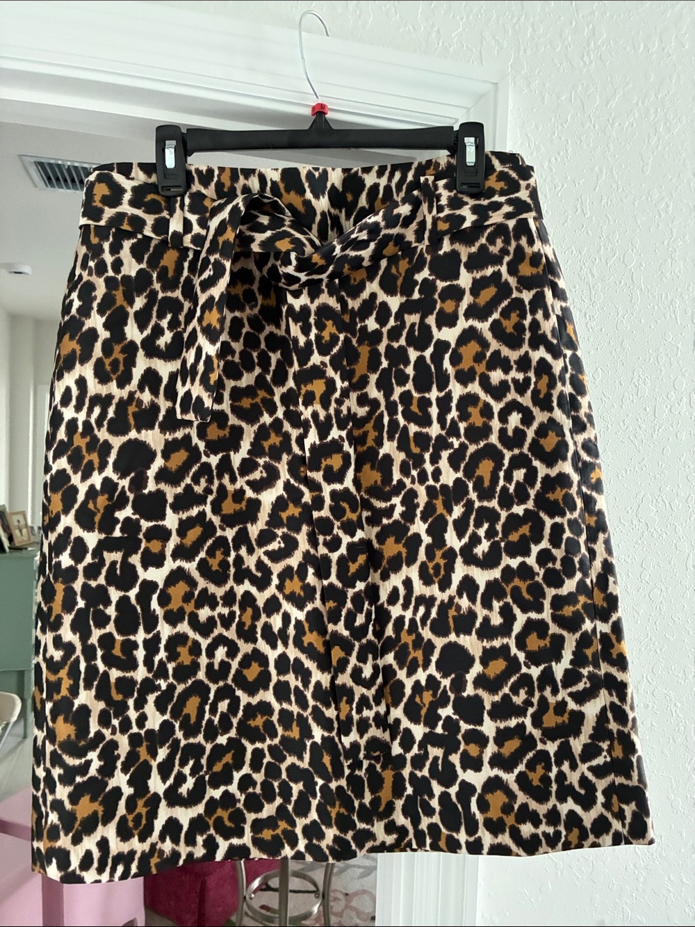 Leopard Print Tie-Waist Skirt - Black & Brown